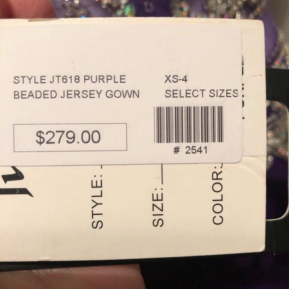 Purple Beaded Gown Juliet - Picture 4 of 4